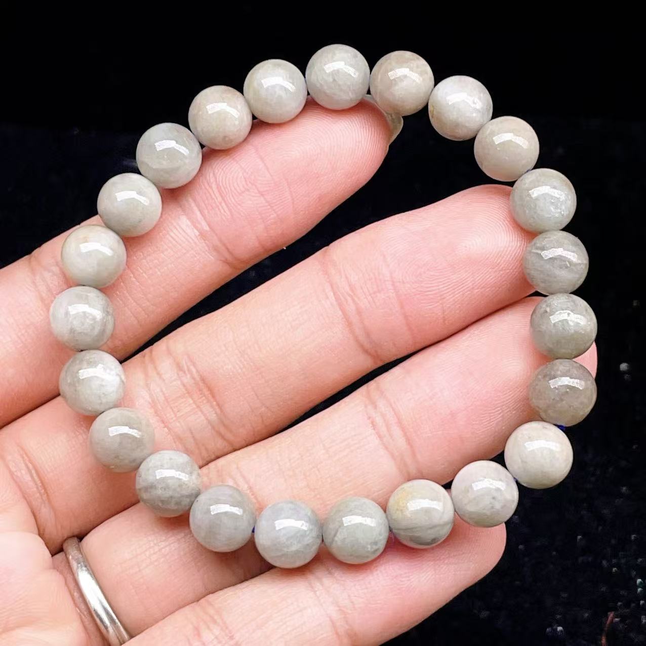 天然】アクアマリン バングル 58.5mm PROME 天然石【一点物】モス 