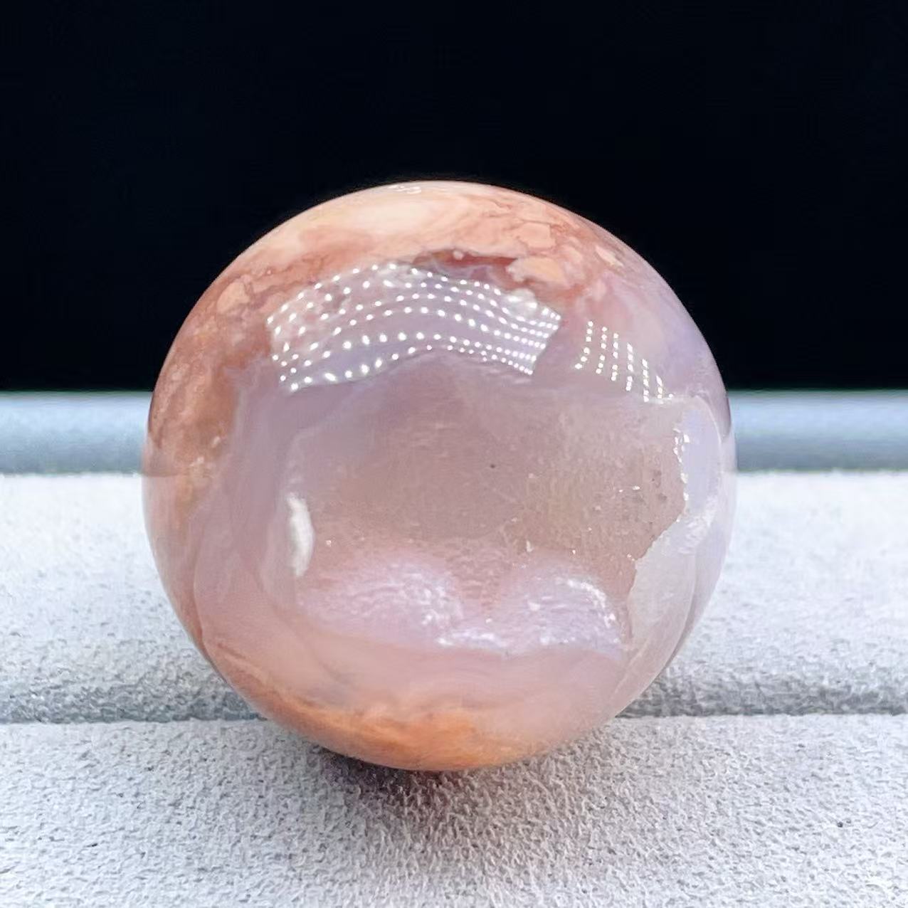 PROME 天然石【一点物】高品質・再入荷困難・桜瑪瑙（サクラメノウ）・晶洞入り・ドゥルージー・スフィア・V68828