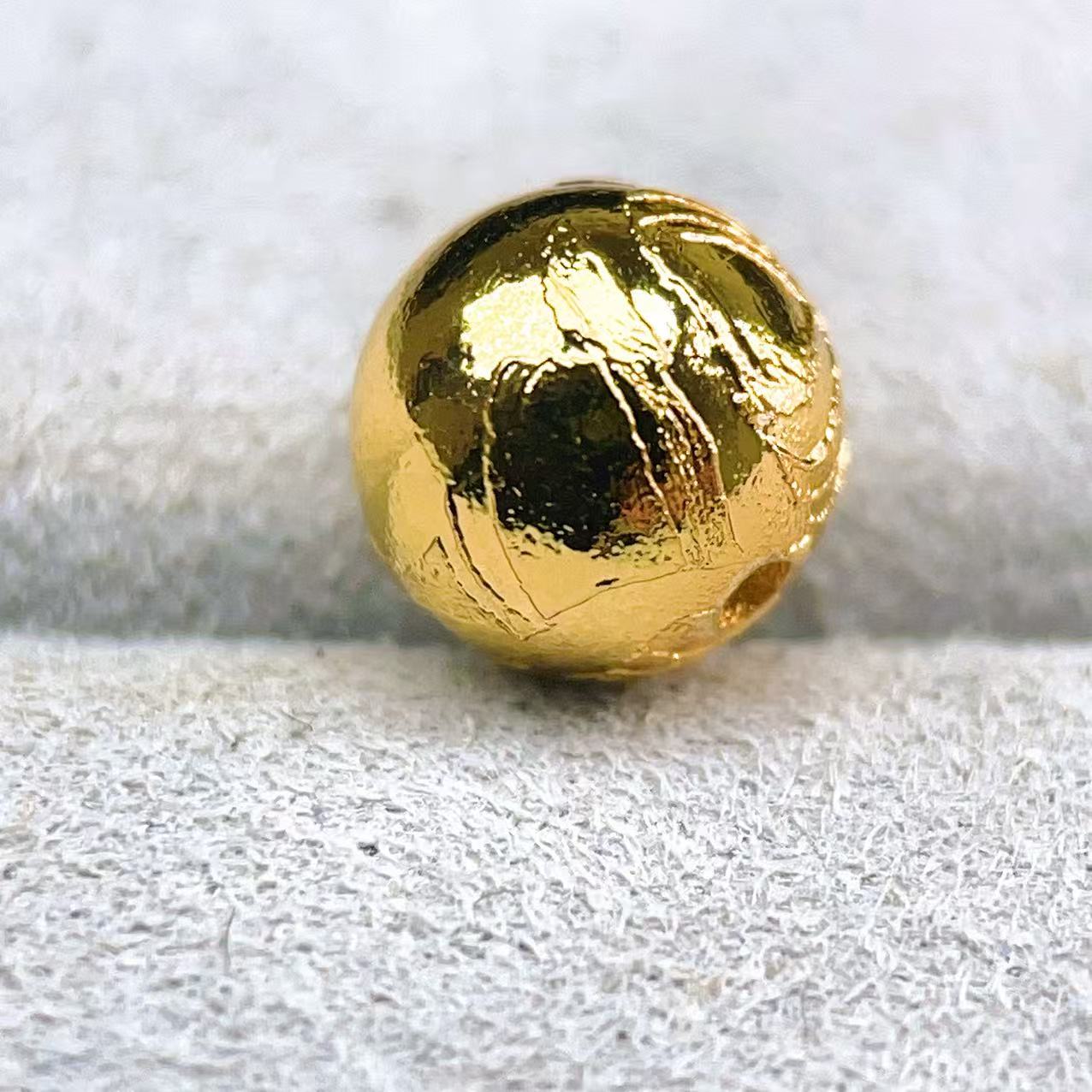 PROME 天然石 【一点物】高品質・鉄質隕石・メテオライト・粒売り・アルタイ産・6mm・貫通孔・【日本彩珠宝研究所鑑別済み】・V69022