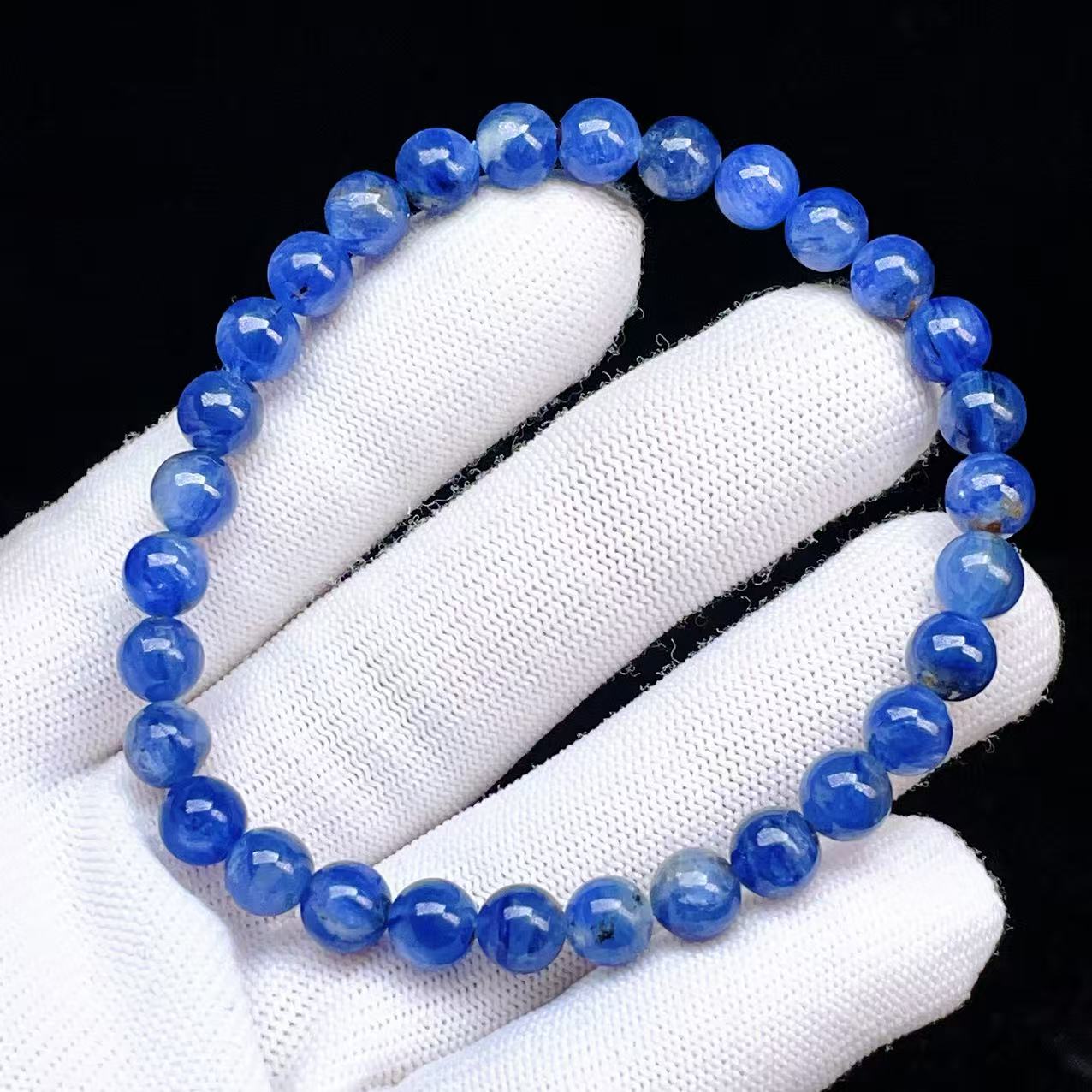 LJ540 天然石☆20A猫目カイヤナイト☆ブレス11.3-11.8mm LJ1790 天然石☆