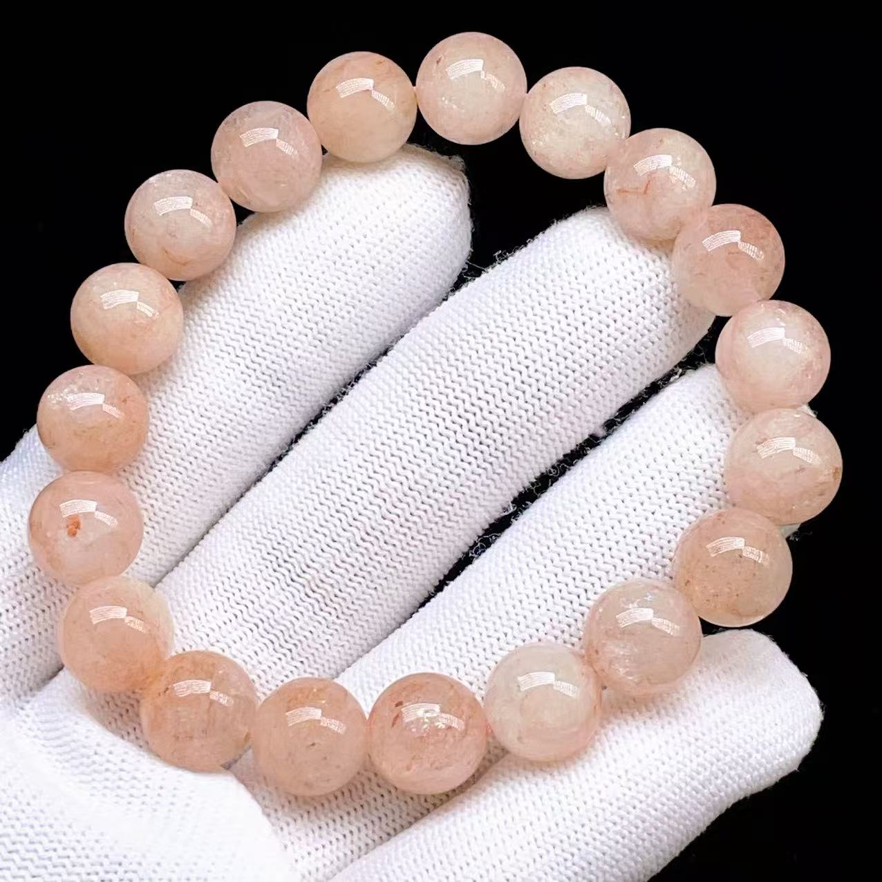 PROME 天然石【一点物】高品質・濃いめ・再入荷困難・アイスクリスタル・マニカラン水晶・蝕像水晶・マニカラン産・ブレスレット・v69983
