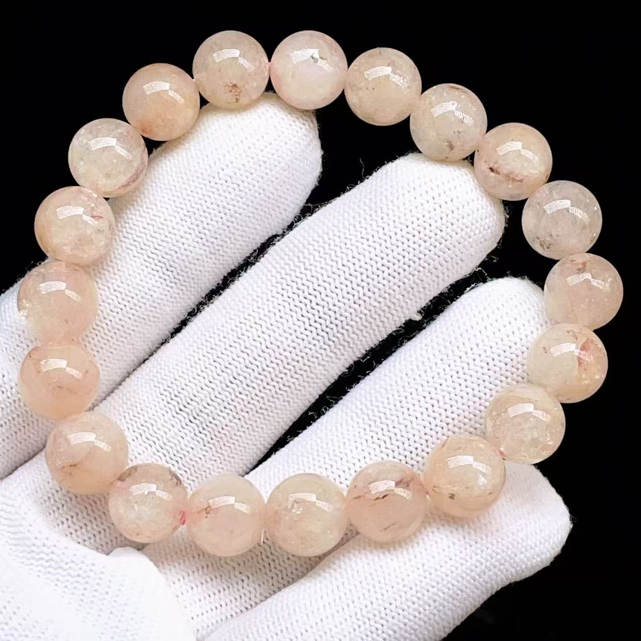 PROME 天然石【一点物】高品質・濃いめ・再入荷困難・アイスクリスタル・マニカラン水晶・蝕像水晶・マニカラン産・ブレスレット・v70084