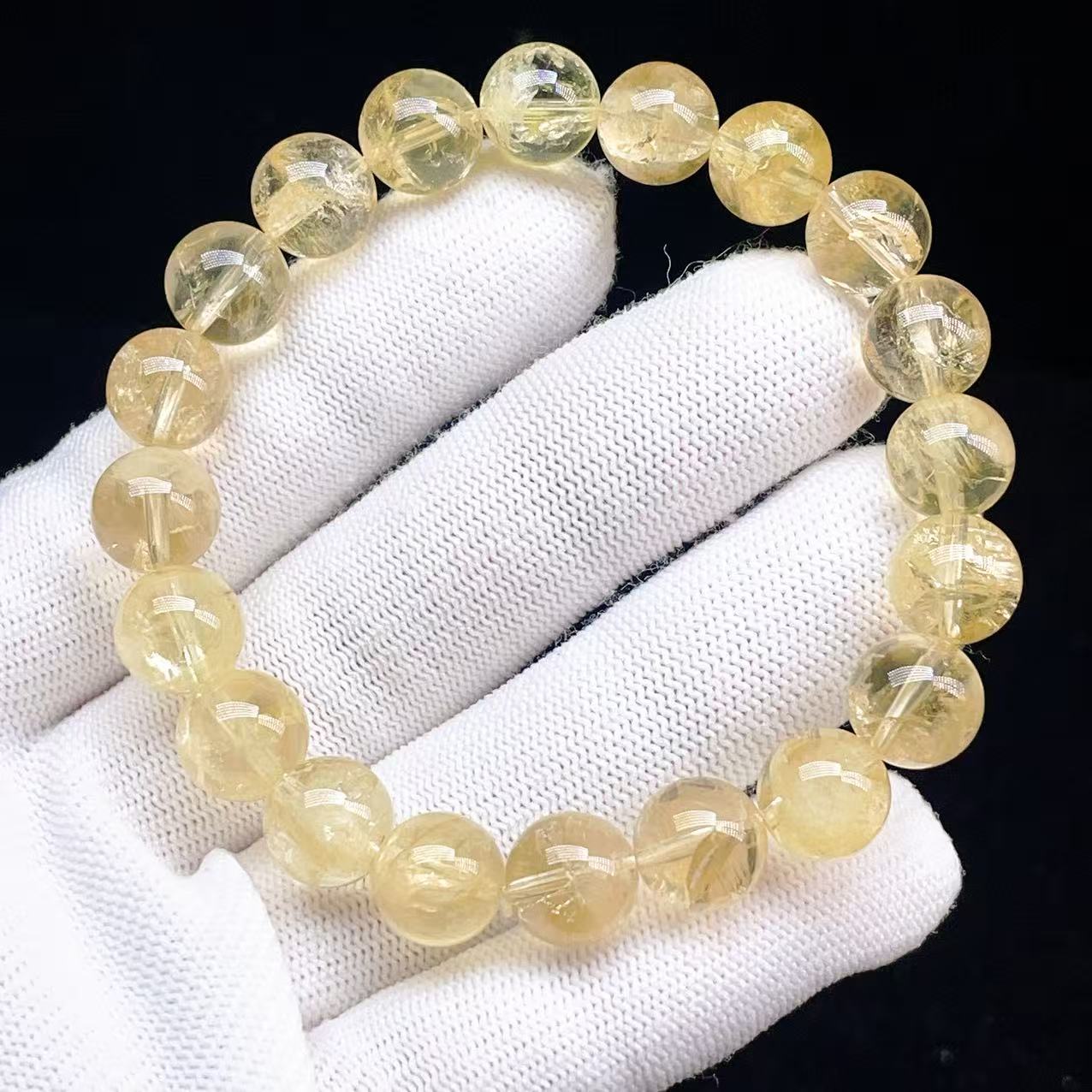 PROME 天然石【一点物】高品質・シトリンアイリスクォーツ・ザンビア産・ブレスレット・v70158