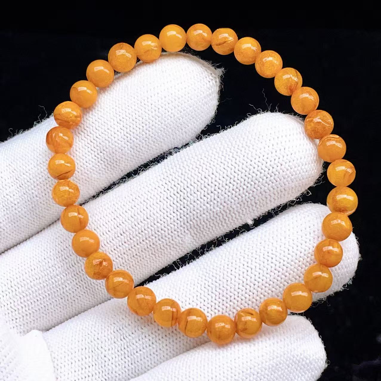 琥珀 ロイヤル　アンバー　パールブレスレットセット　アクセサリー PPROME 天然石【一点物】高品質・ロイヤルアンバー・琥珀・ロシア産
