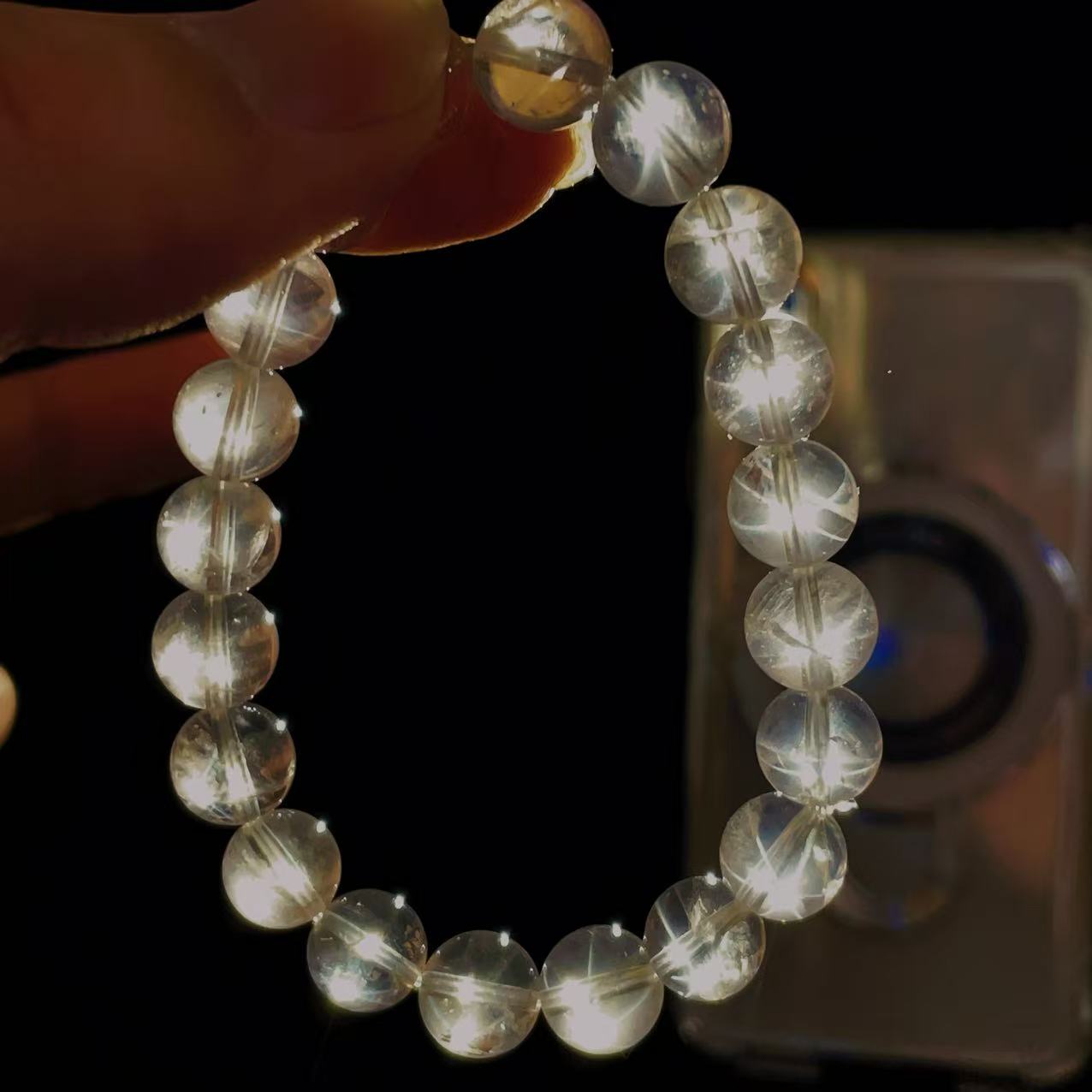 PROME 天然石【一点物】 スターローズクォーツ・モザンビーク産・ブレスレット・v70654