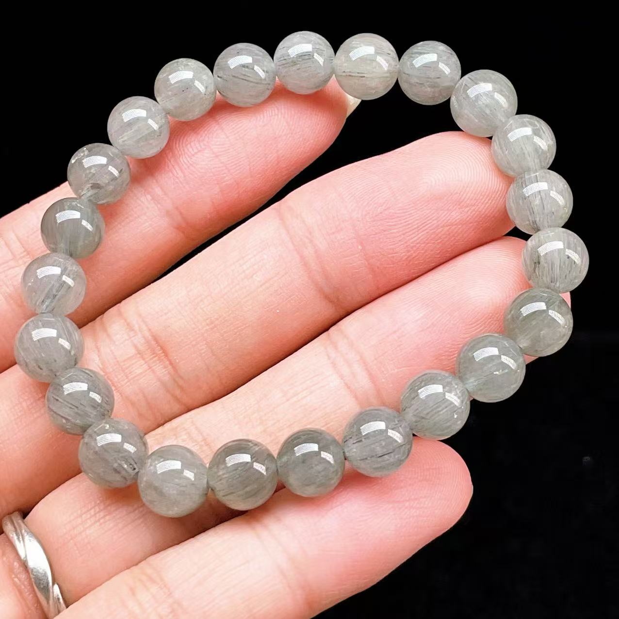 PROME 天然石【一点物】高品質・ブルールチルクォーツ・針並びの整った