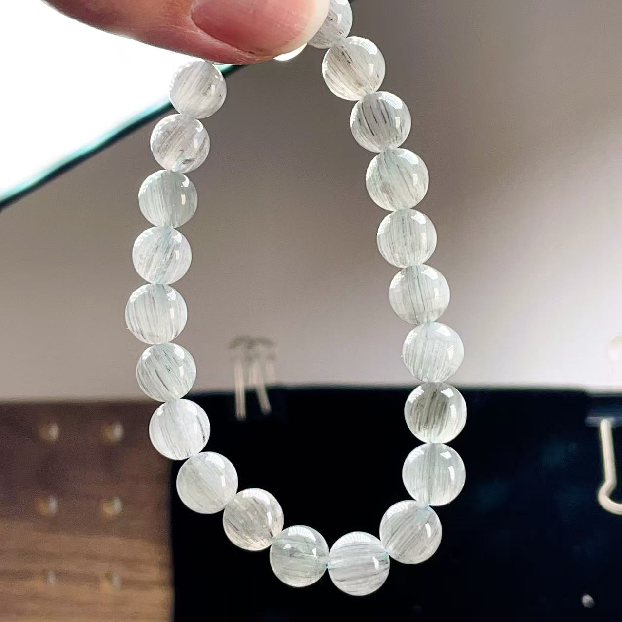 PROME 天然石【一点物】高品質・ブルールチルクォーツ・針並びの整った