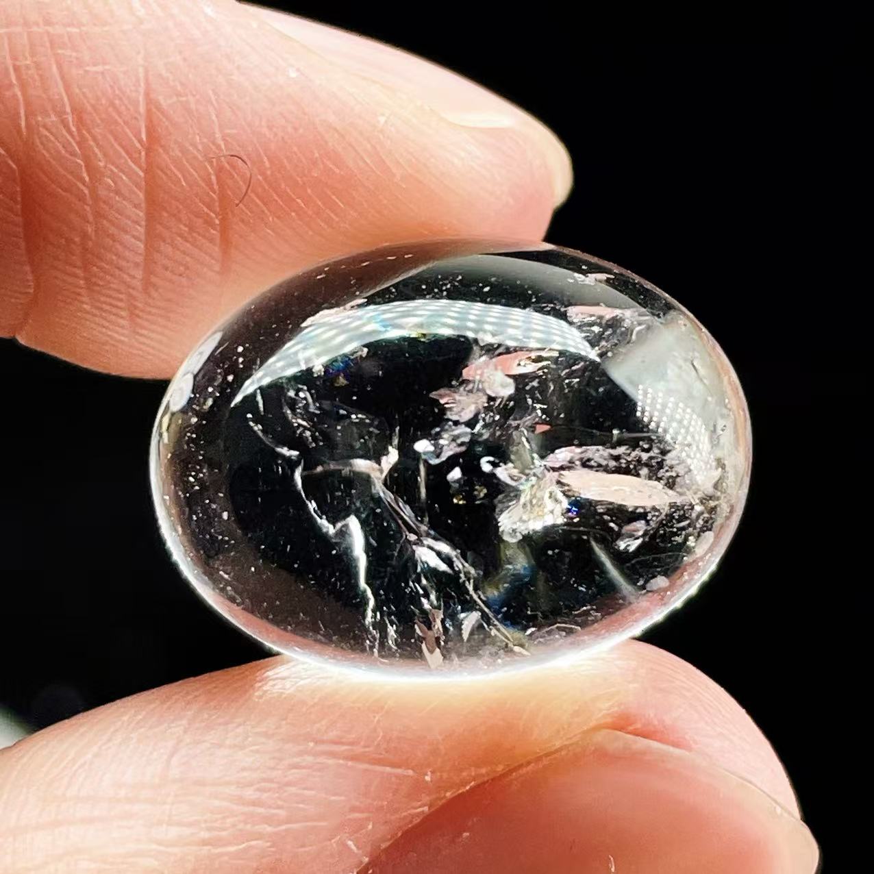 PROME 天然石【一点物】高品質・アイリスクォーツ・虹入り水晶・ブラジル産・15x20x8mm・ルース・v72758