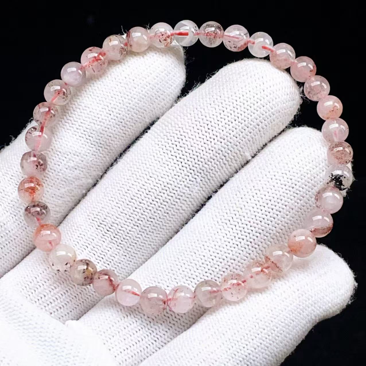 PROME 天然石【一点物】高品質・入荷困難・レピドクロサイトインクォーツ・ファイヤークォーツ・ブラジル産・ブレスレット ・v76067