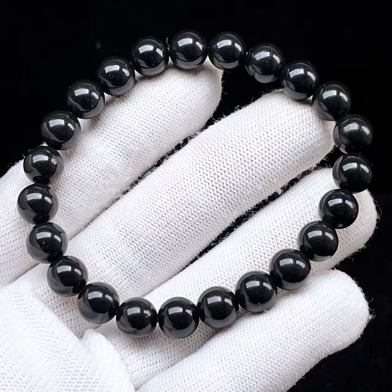 PROME 天然石【一点物】高品質・シュンガイト・Shungite・ロシア産・ブレスレット・v76361