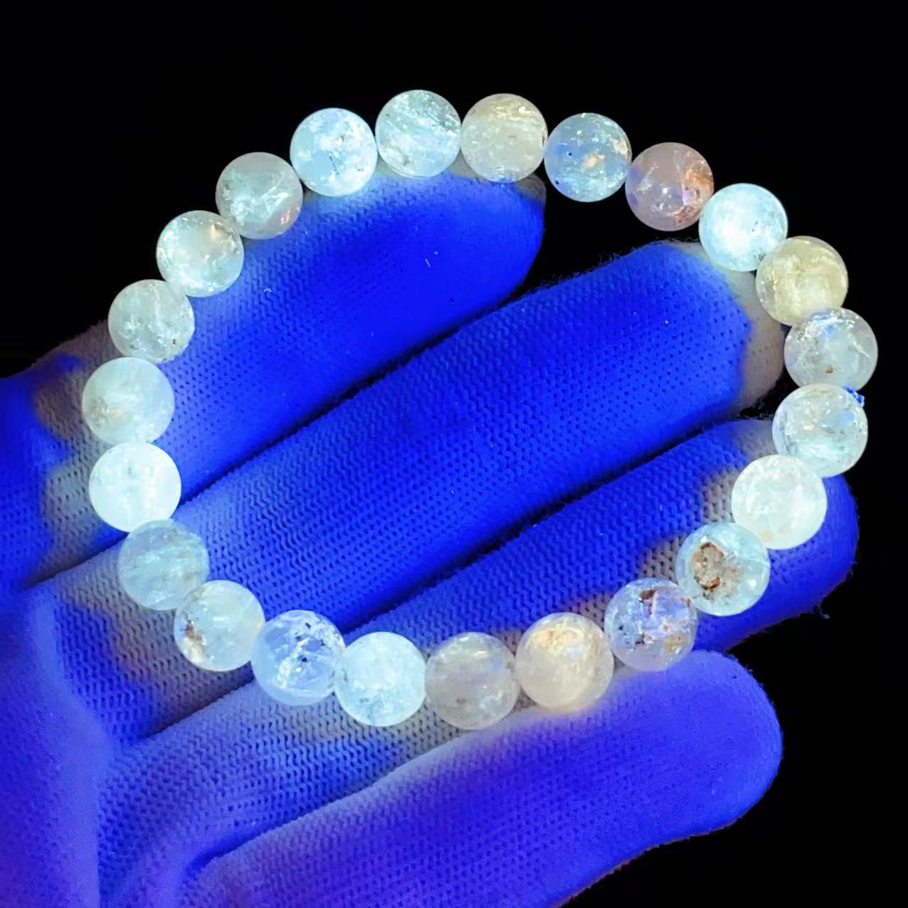 PROME 天然石【一点物】高品質・オイルインクォーツ・石油入り水晶・パキスタン産・ブレスレット・V77603