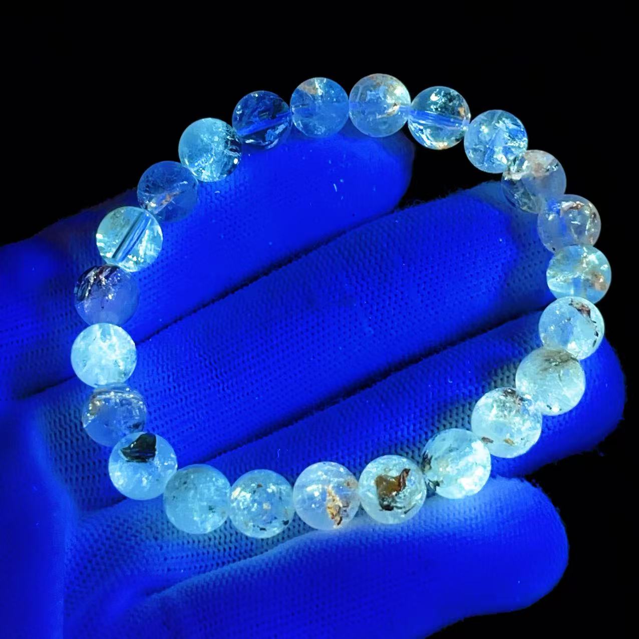 PROME 天然石【一点物】高品質・オイルインクォーツ・石油入り水晶・パキスタン産・ブレスレット・V77615