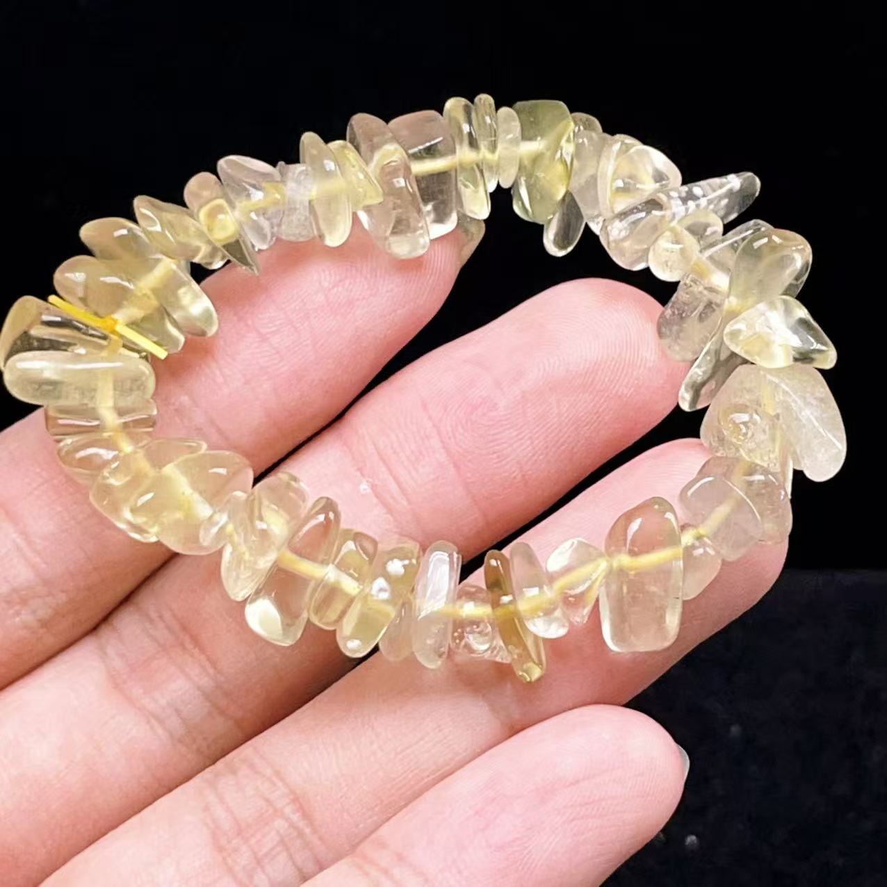 超高品質　天然リビアングラス隕石 一連ブレスレット 約11.5mm珠 PROME 天然石【一点物】高品質・リビアングラス・天然ガラス・隕石