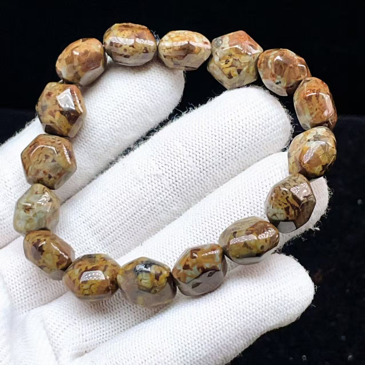 PROME 天然石【一点物】高品質・ブレッチャージャスパー・角礫碧玉・Brecciated Jasper・マダガスカル産・ブレスレット・V90105