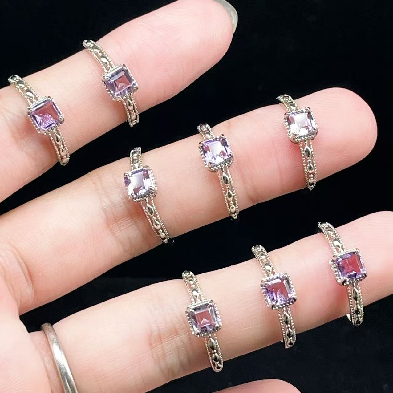 Yahoo! Yahoo!ショッピング(ヤフー ショッピング)PROME 天然石 特別仕様品・アメジスト・白銅指輪・フリーサイズ・P5481
