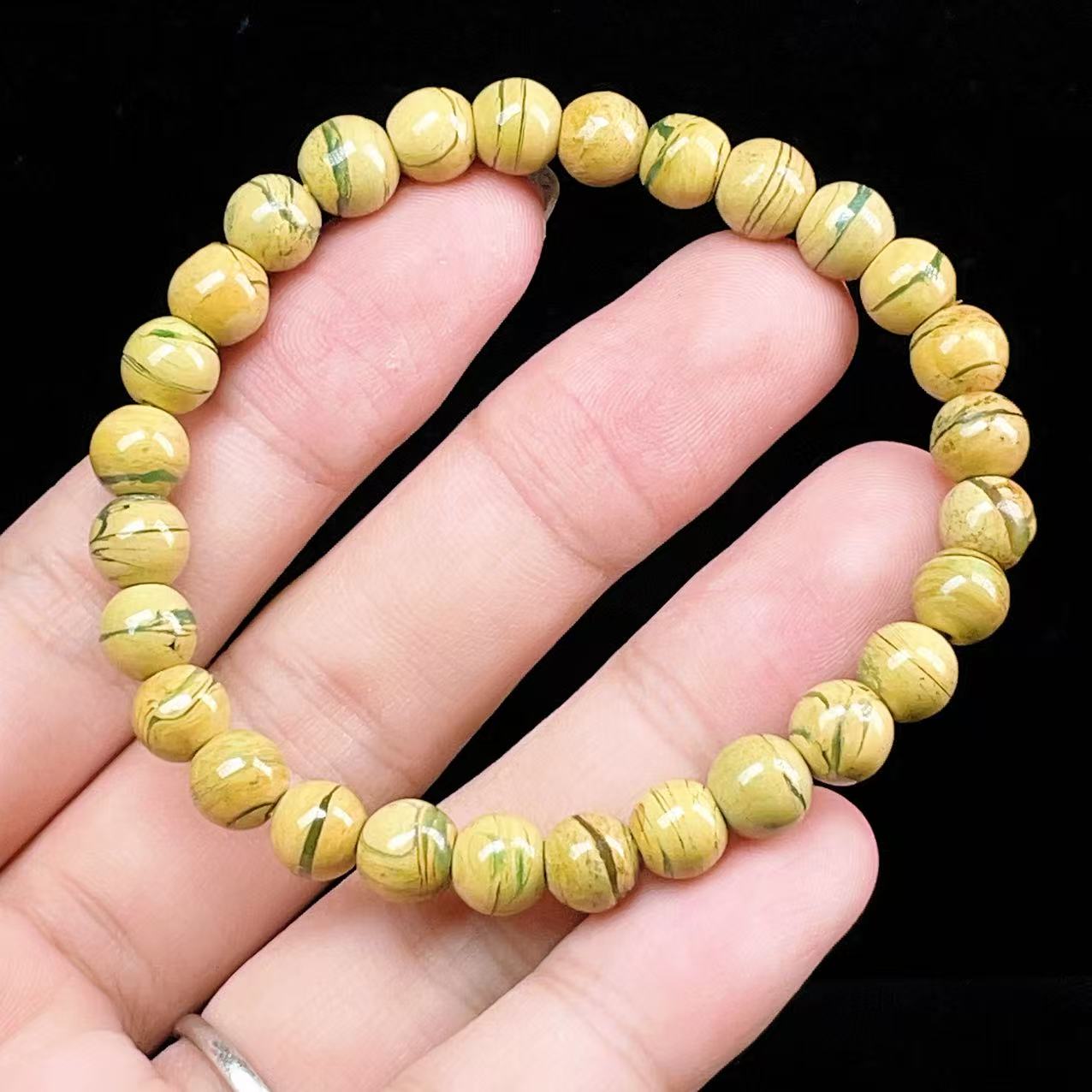 Yahoo! Yahoo!ショッピング(ヤフー ショッピング)PROME 天然石【一点物】超希少鉱物 ・ウッドグレインマイカインカルセドニー・マダガスカル産・癒し・木目模様・癒しの玉髄・ブレスレットv57165