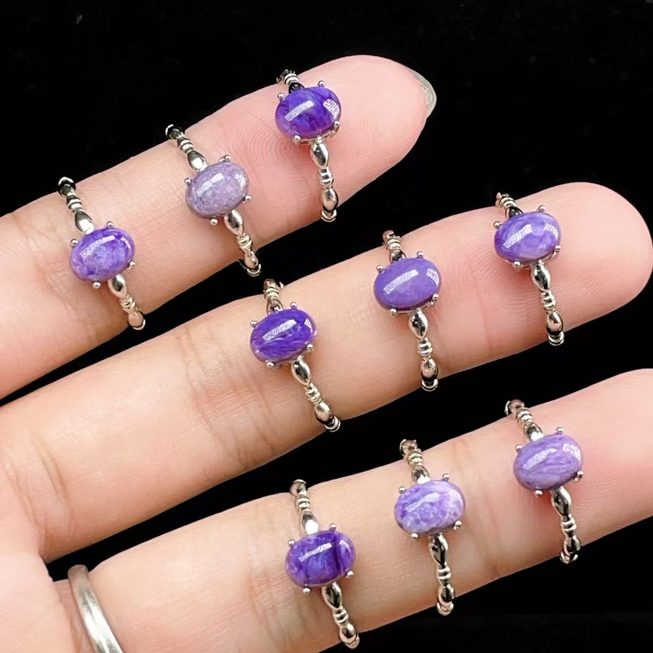 Yahoo! Yahoo!ショッピング(ヤフー ショッピング)PROME 天然石・特別仕様品・再入荷不可・チャロアイト・白銅指輪・フリーサイズ・p5353