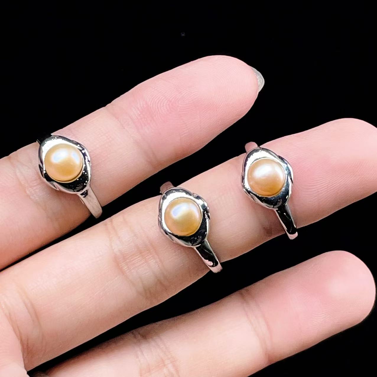 Yahoo! Yahoo!ショッピング(ヤフー ショッピング)PROME 天然石・特別仕様品・再入荷不可・淡水パール・白銅指輪・フリーサイズ・p5364