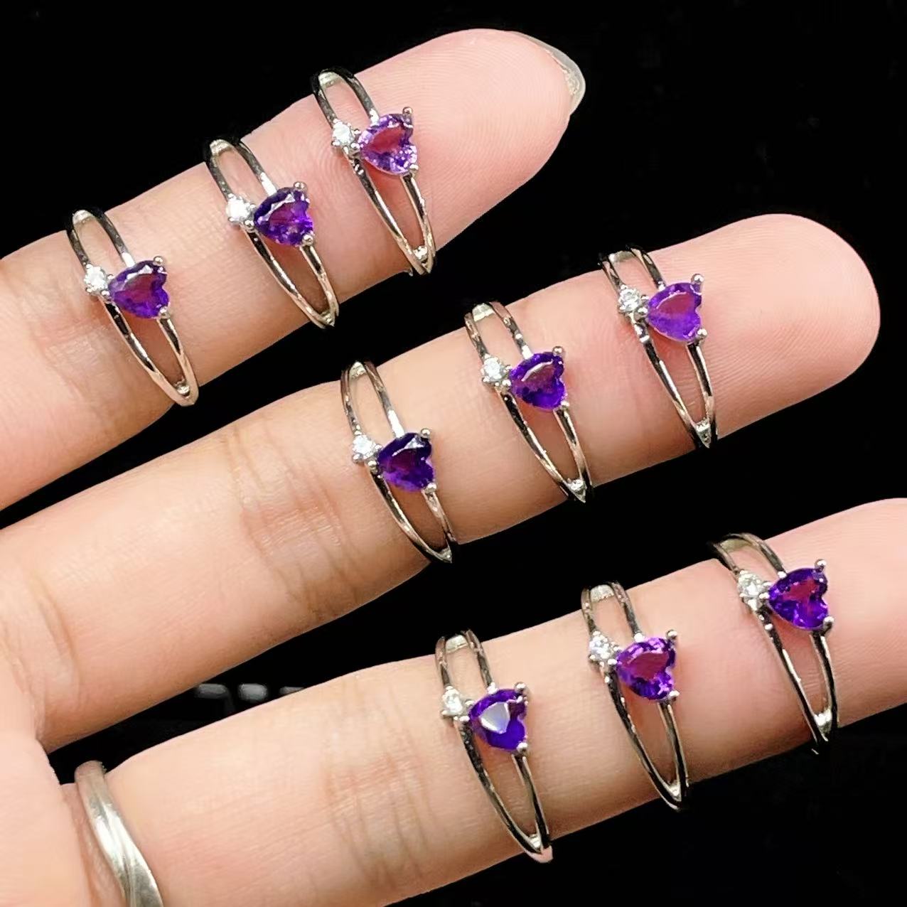 Yahoo! Yahoo!ショッピング(ヤフー ショッピング)PROME 天然石・特別仕様品・再入荷不可・アメジスト・白銅指輪・フリーサイズ・p5366