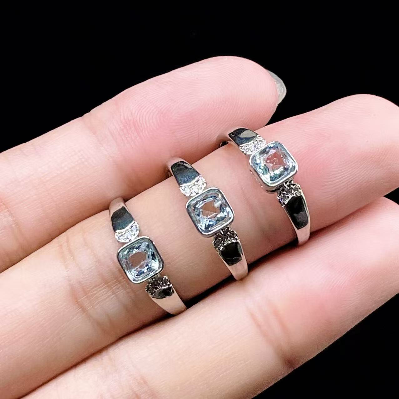 Yahoo! Yahoo!ショッピング(ヤフー ショッピング)PROME 天然石・特別仕様品・再入荷不可・ブルートパーズ・白銅指輪・フリーサイズ・p5369