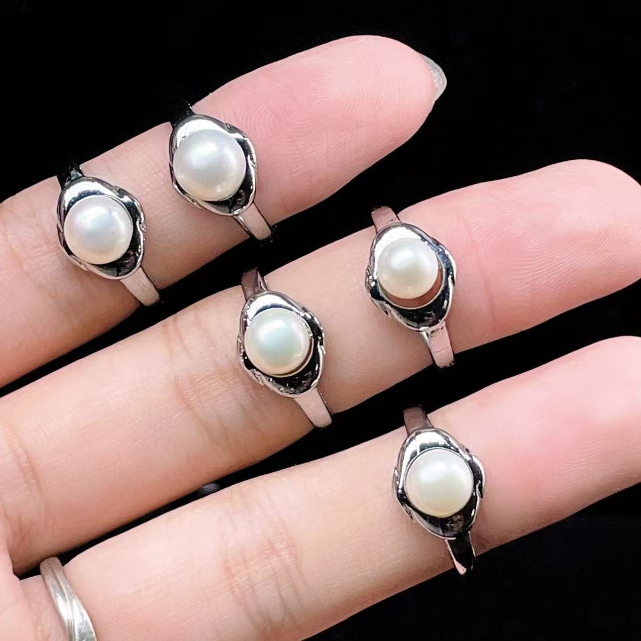 Yahoo! Yahoo!ショッピング(ヤフー ショッピング)PROME 天然石・特別仕様品・再入荷不可・淡水パール・白銅指輪・フリーサイズ・p5372