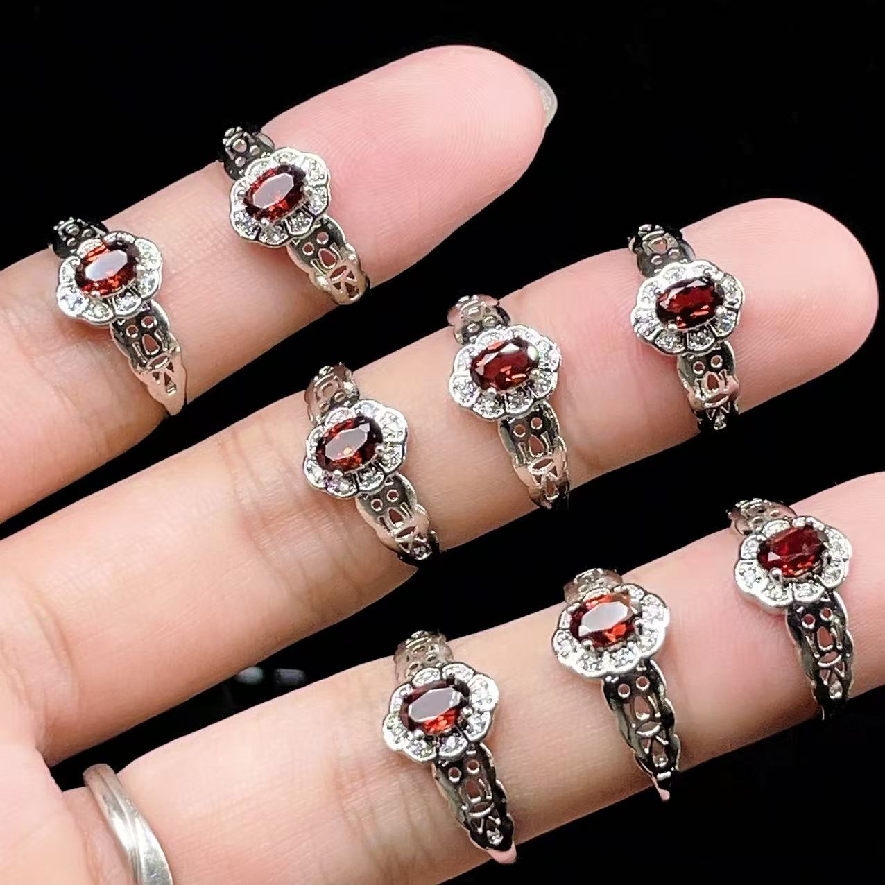 Yahoo! Yahoo!ショッピング(ヤフー ショッピング)PROME 天然石・特別仕様品・再入荷不可・ガーネット・白銅指輪・フリーサイズ・p5378