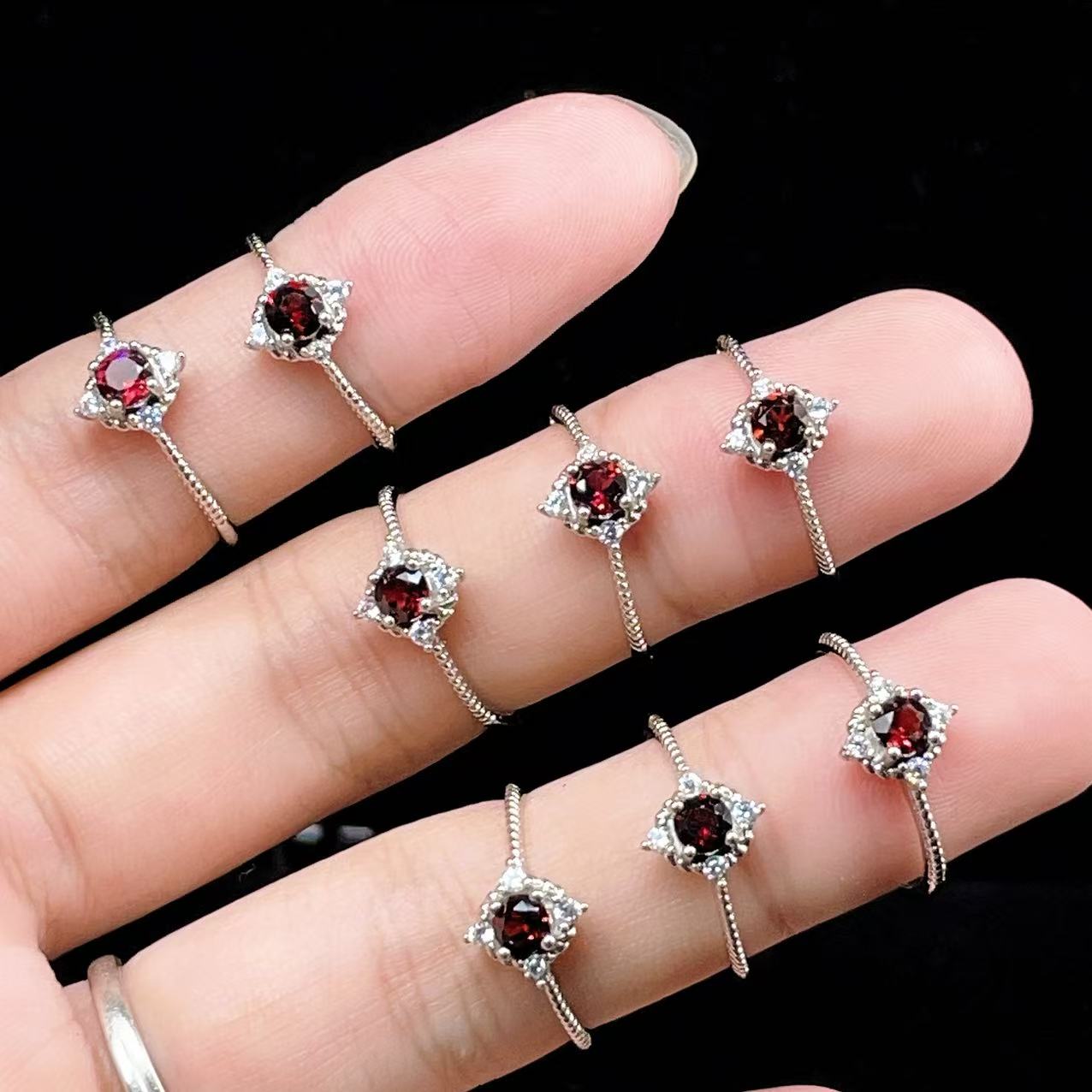 Yahoo! Yahoo!ショッピング(ヤフー ショッピング)PROME 天然石・特別仕様品・再入荷不可・ガーネット・白銅指輪・フリーサイズ・p5385