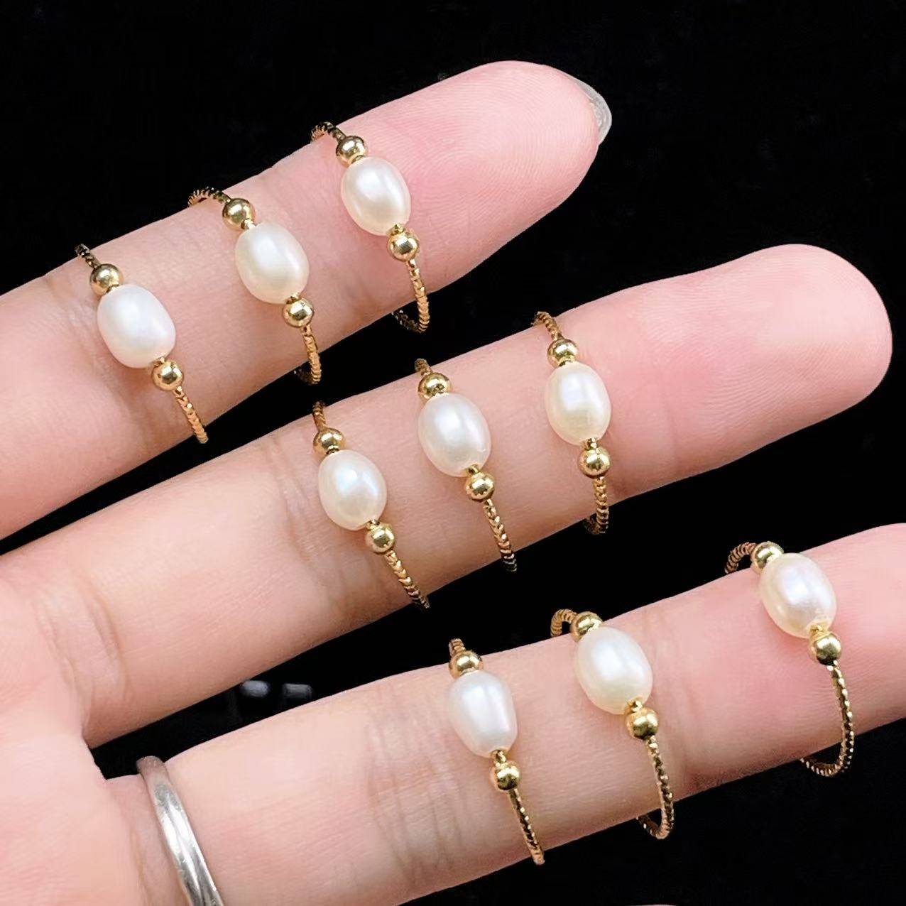 Yahoo! Yahoo!ショッピング(ヤフー ショッピング)PROME 天然石・特別仕様品・再入荷不可・淡水パール・白銅指輪・フリーサイズ・p5403