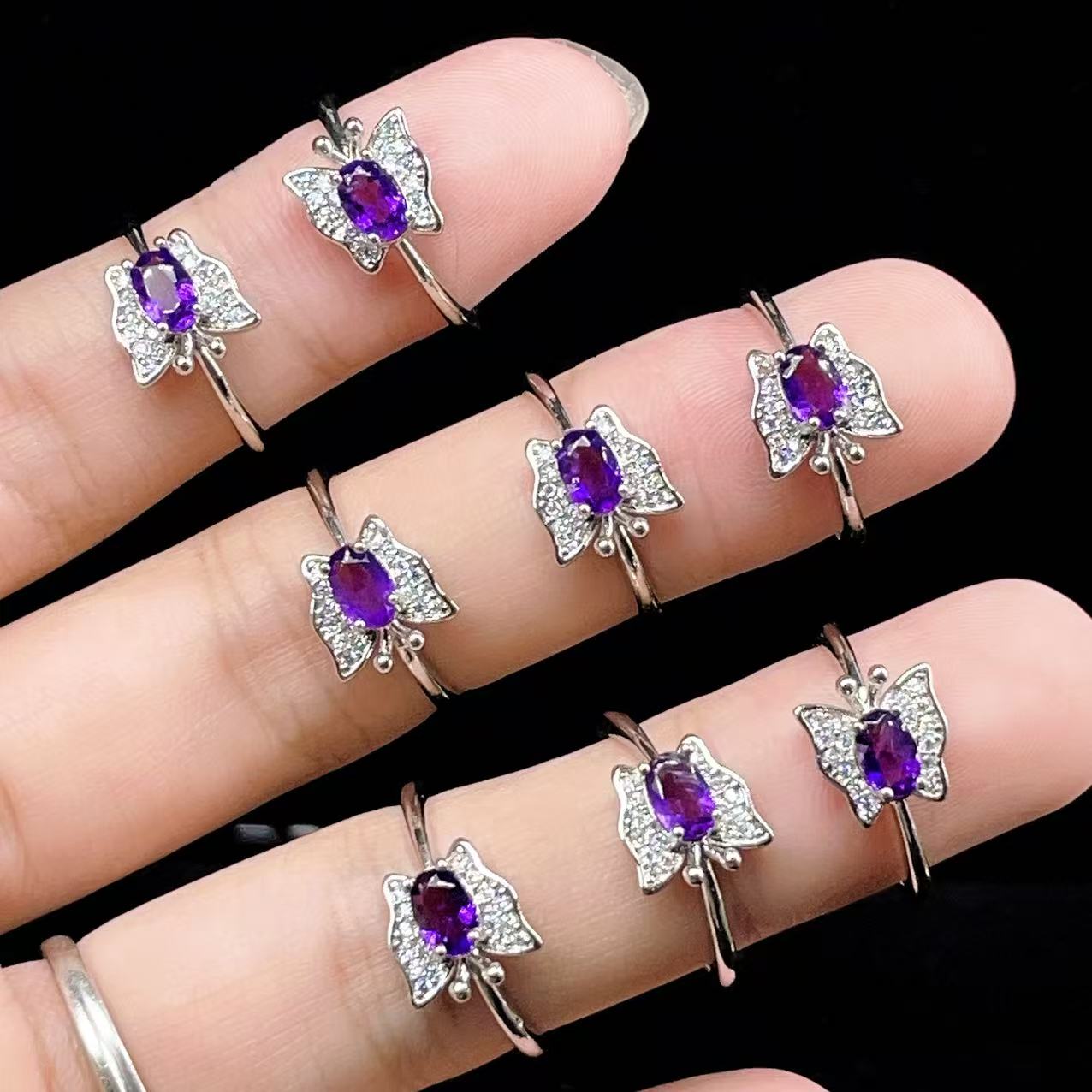 Yahoo! Yahoo!ショッピング(ヤフー ショッピング)PROME 天然石・特別仕様品・再入荷不可・アメジスト・白銅指輪・フリーサイズ・p5413