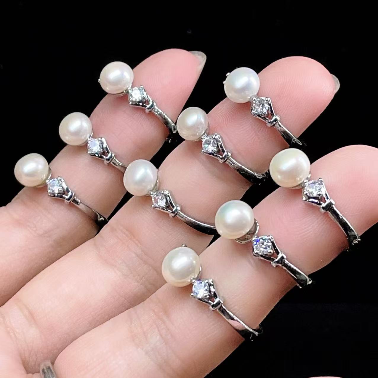 PROME 天然石・特別仕様品・再入荷不可・淡水パール・白銅指輪