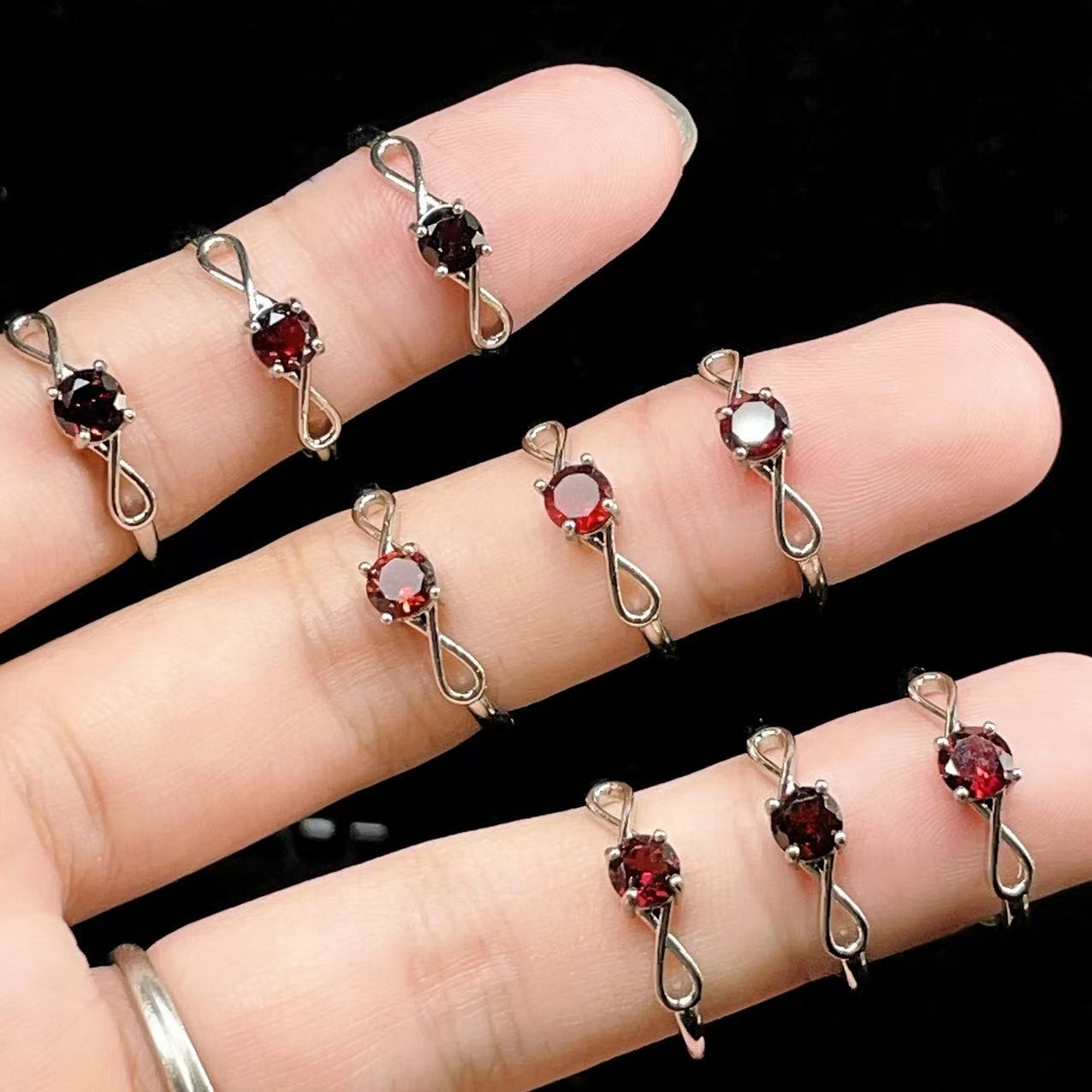 Yahoo! Yahoo!ショッピング(ヤフー ショッピング)PROME 天然石・特別仕様品・再入荷不可・ガーネット・白銅指輪・フリーサイズ・p5422