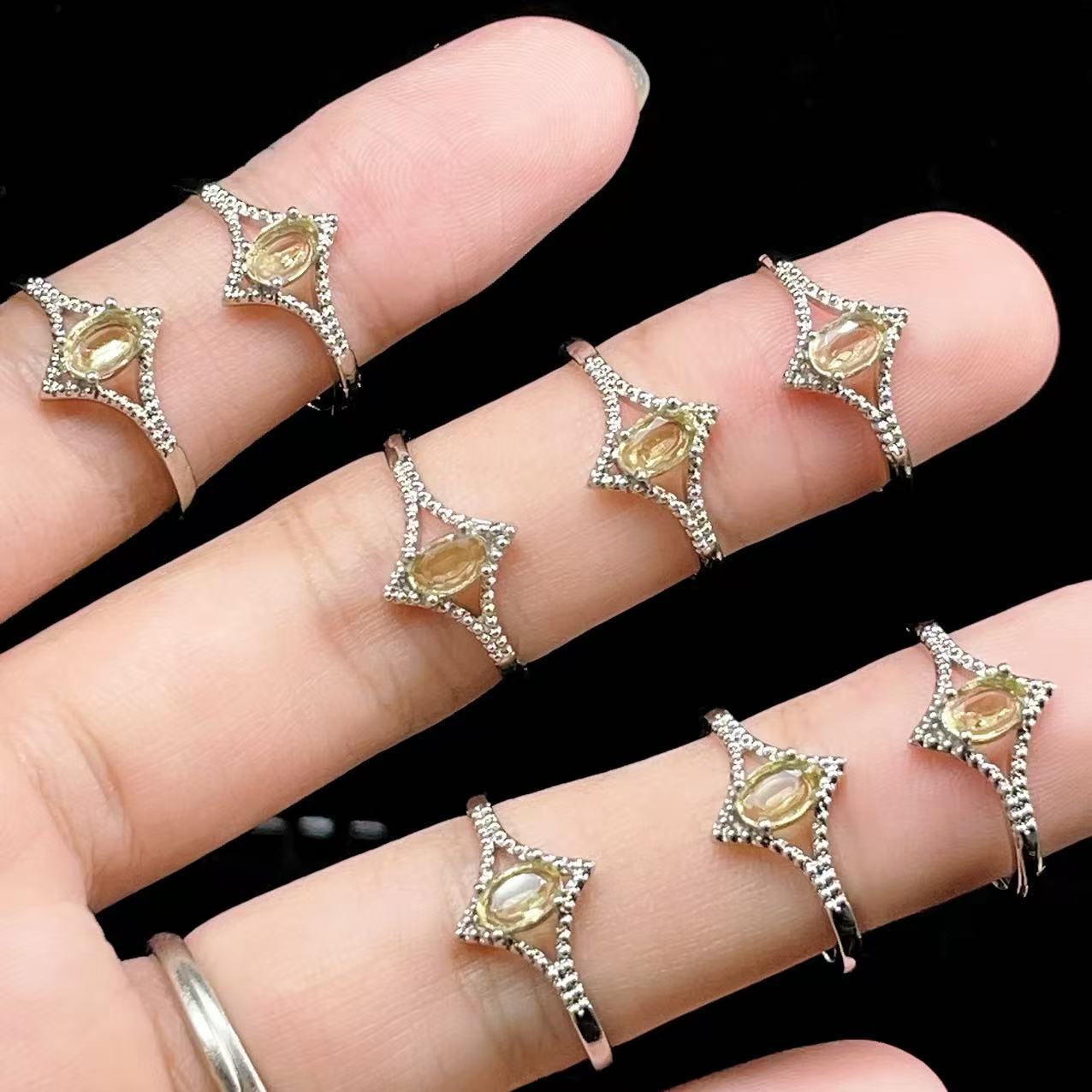 Yahoo! Yahoo!ショッピング(ヤフー ショッピング)PROME 天然石・特別仕様品・再入荷不可・レモンクォーツ・白銅指輪・フリーサイズ・p5437