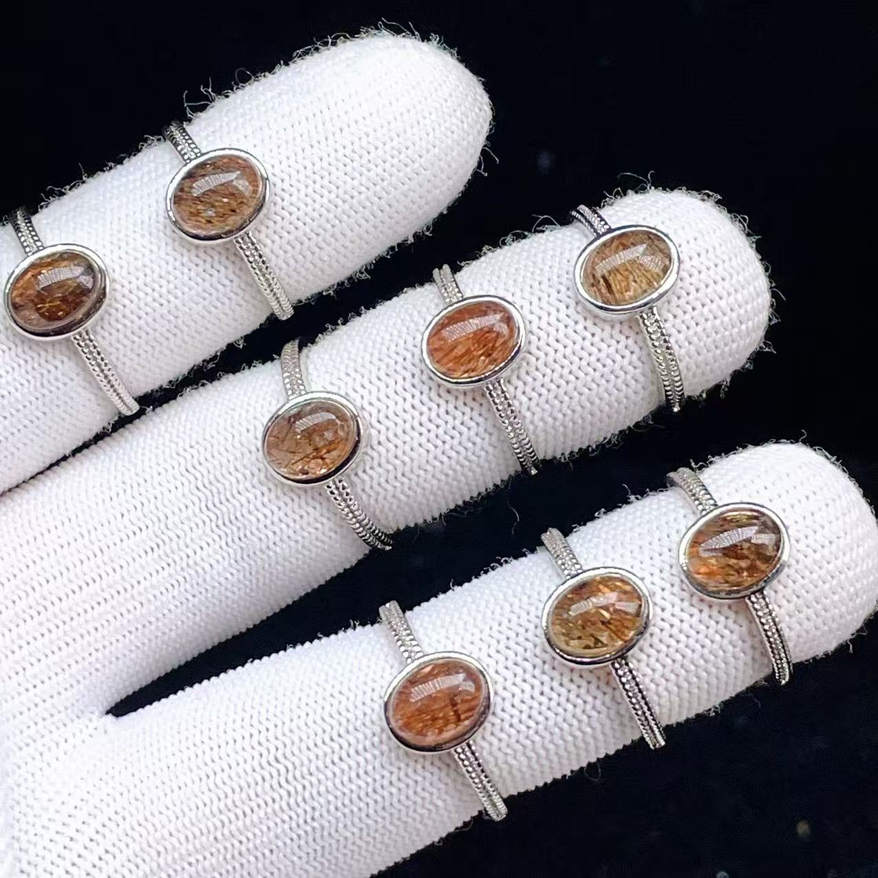 PROME 天然石 特別仕様品・限定品・再入荷不可・フォリエーテッド・マイカインクォーツ・白銅指輪・フリーサイズ・p6533