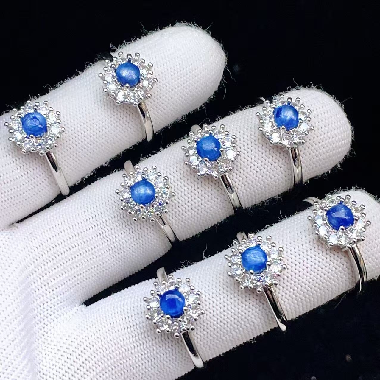 PROME 天然石 特別仕様品・限定品・再入荷不可・カイヤナイト・白銅指輪・フリーサイズ・p6555
