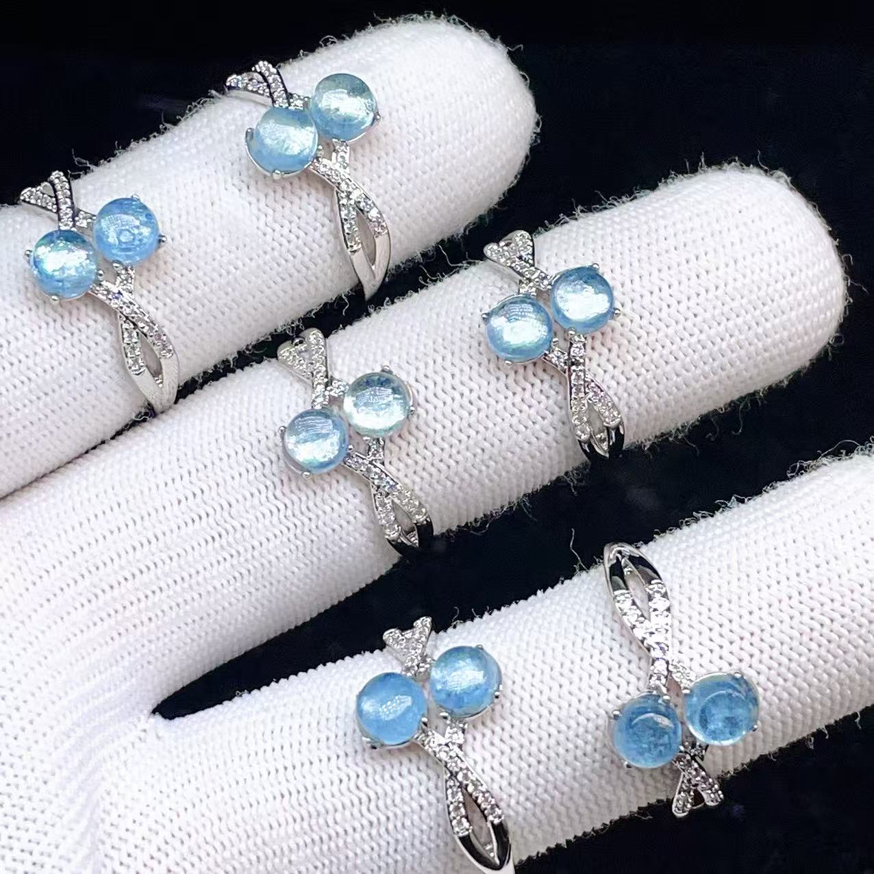 PROME 天然石 特別仕様品・限定品・再入荷不可・アクアマリン・白銅指輪・フリーサイズ・p6637