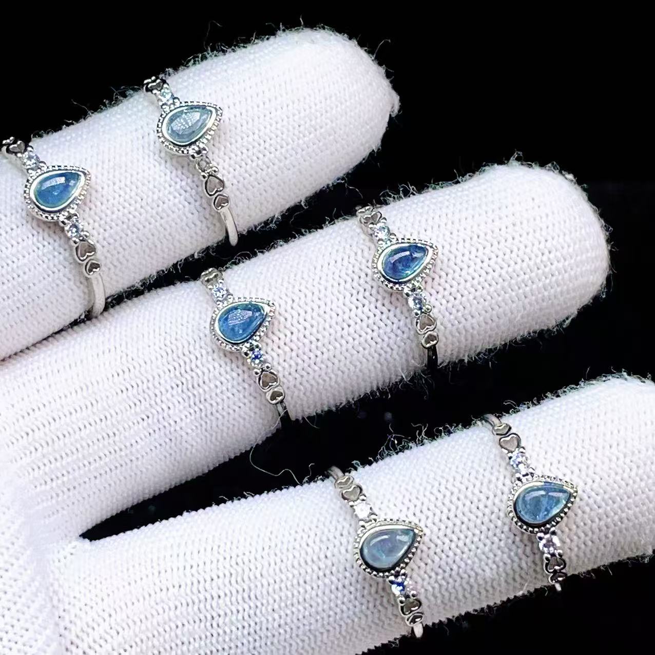 PROME 天然石・特別仕様品・限定品・再入荷不可・アクアマリン・白銅（キュプロニッケル）製・指輪・フリーサイズ・P6784