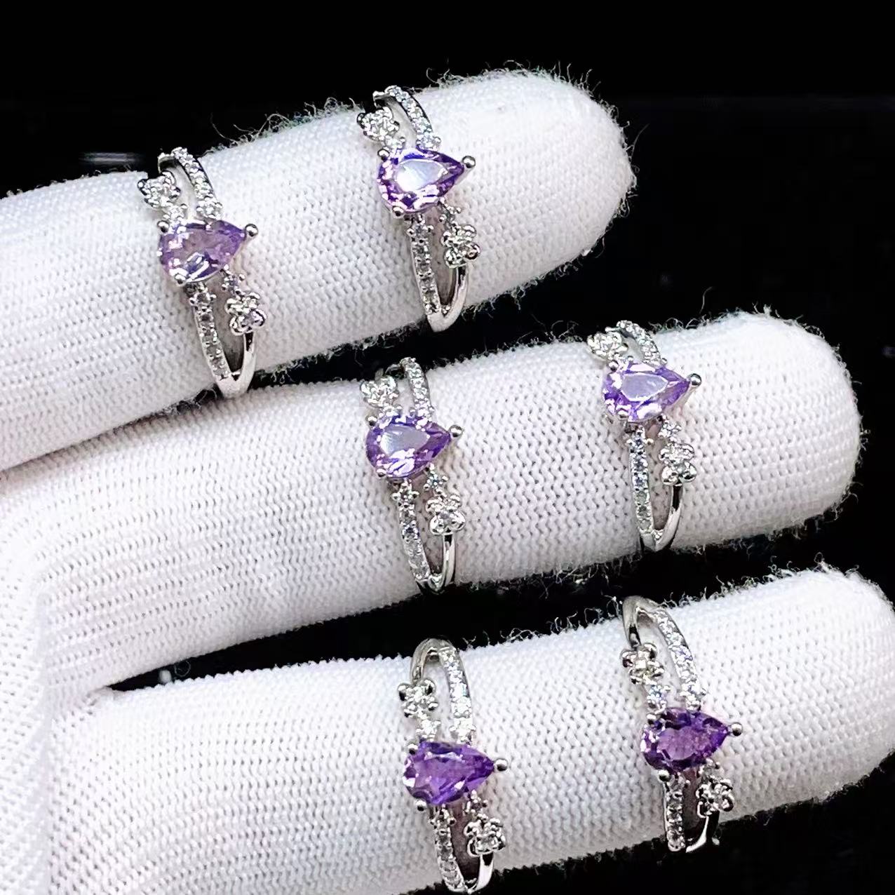 PROME 天然石・特別仕様品・限定品・再入荷不可・アメジスト・白銅（キュプロニッケル）製・指輪・フリーサイズ・P6796