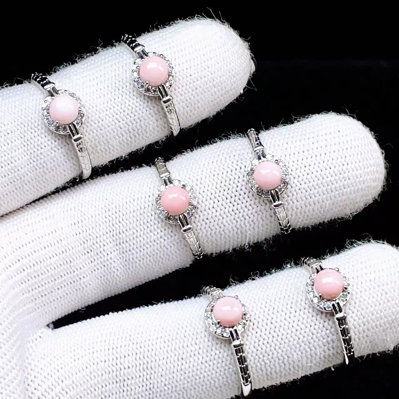 PROME 天然石・特別仕様品・限定品・再入荷不可・ピンクシェル・クィーンシェル・白銅（キュプロニッケル）製・指輪・フリーサイズ・P6802