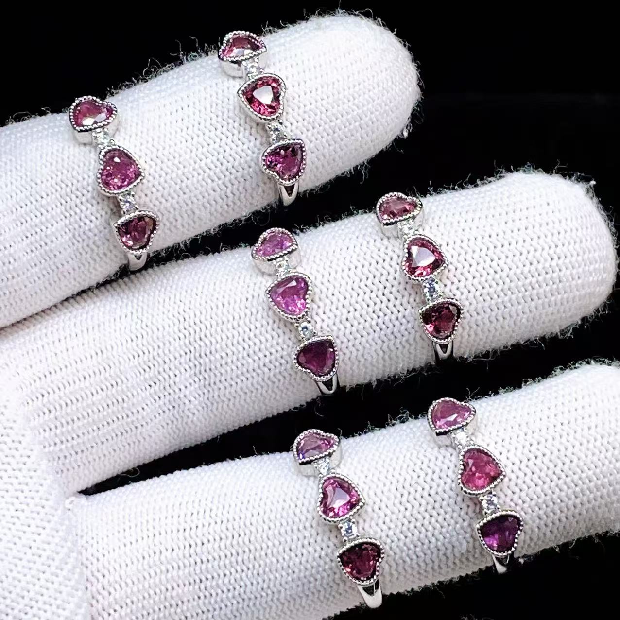 PROME 天然石・特別仕様品・限定品・再入荷不可・ロードライトガーネット・白銅（キュプロニッケル）製・指輪・フリーサイズ・P6807
