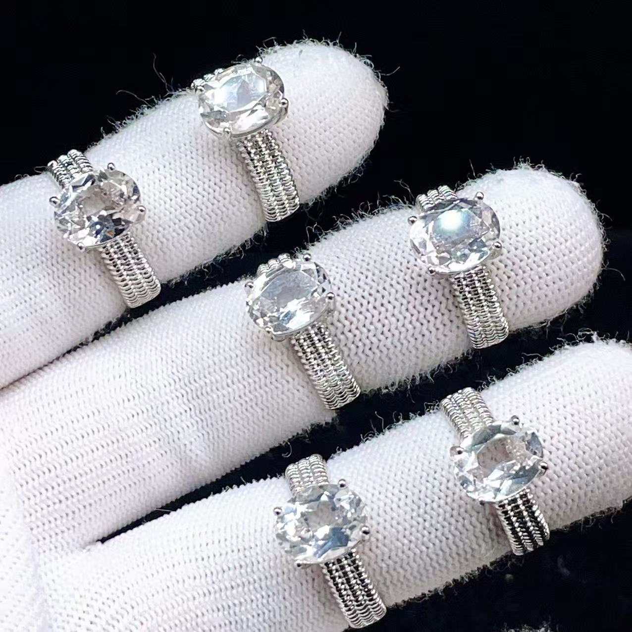 PROME 天然石・特別仕様品・限定品・再入荷不可・水晶・白銅（キュプロニッケル）製・指輪・フリーサイズ・P6910