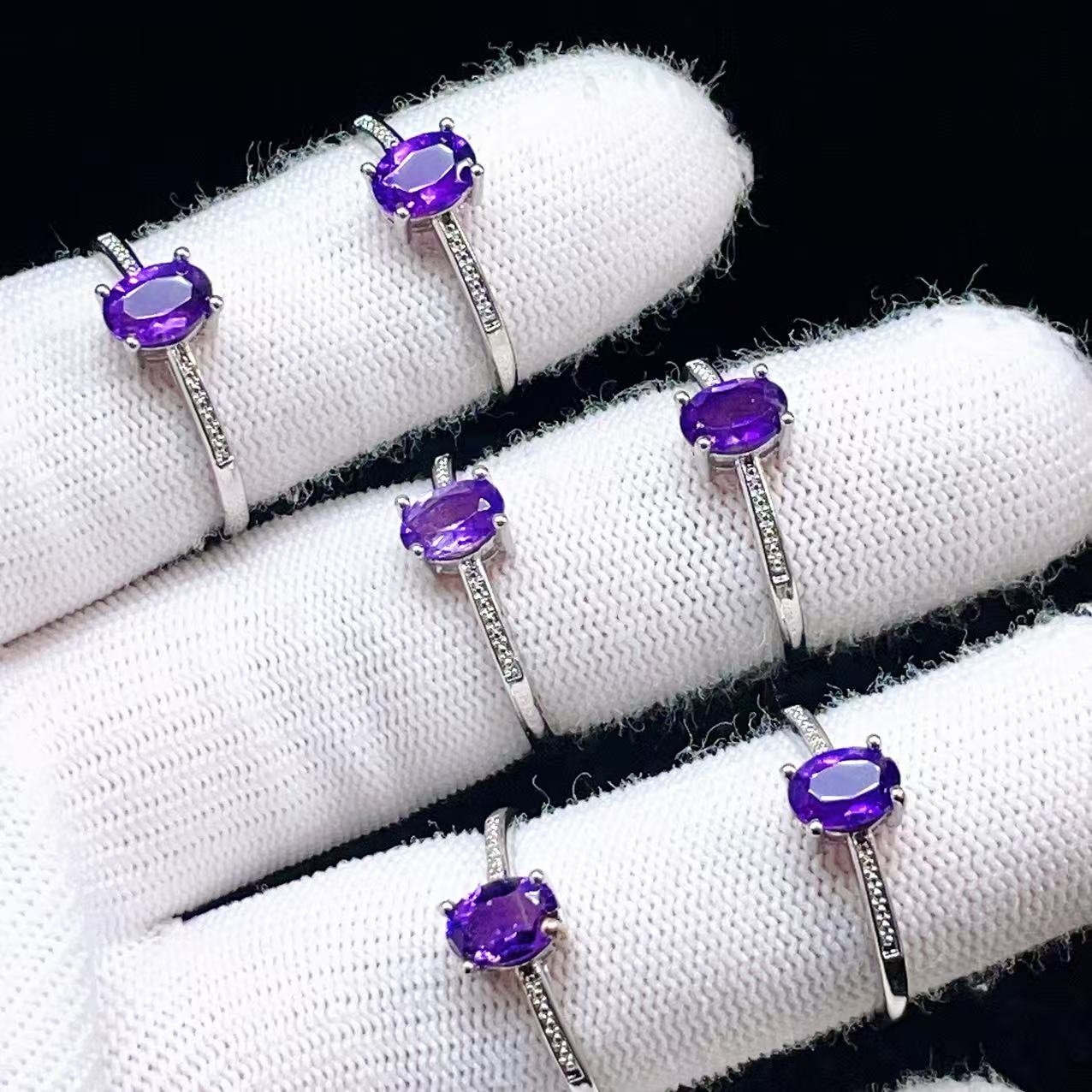 PROME 天然石・特別仕様品・限定品・再入荷不可・アメジスト・白銅（キュプロニッケル）製・指輪・フリーサイズ・P6915