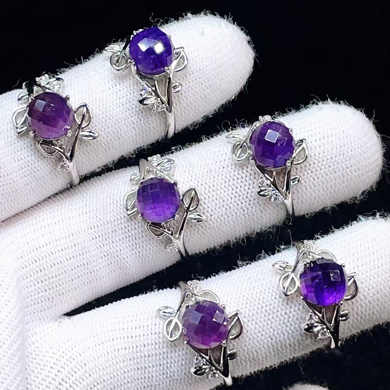 PROME 天然石・特別仕様品・限定品・再入荷不可・アメジスト・白銅（キュプロニッケル）製・指輪・フリーサイズ・P6931