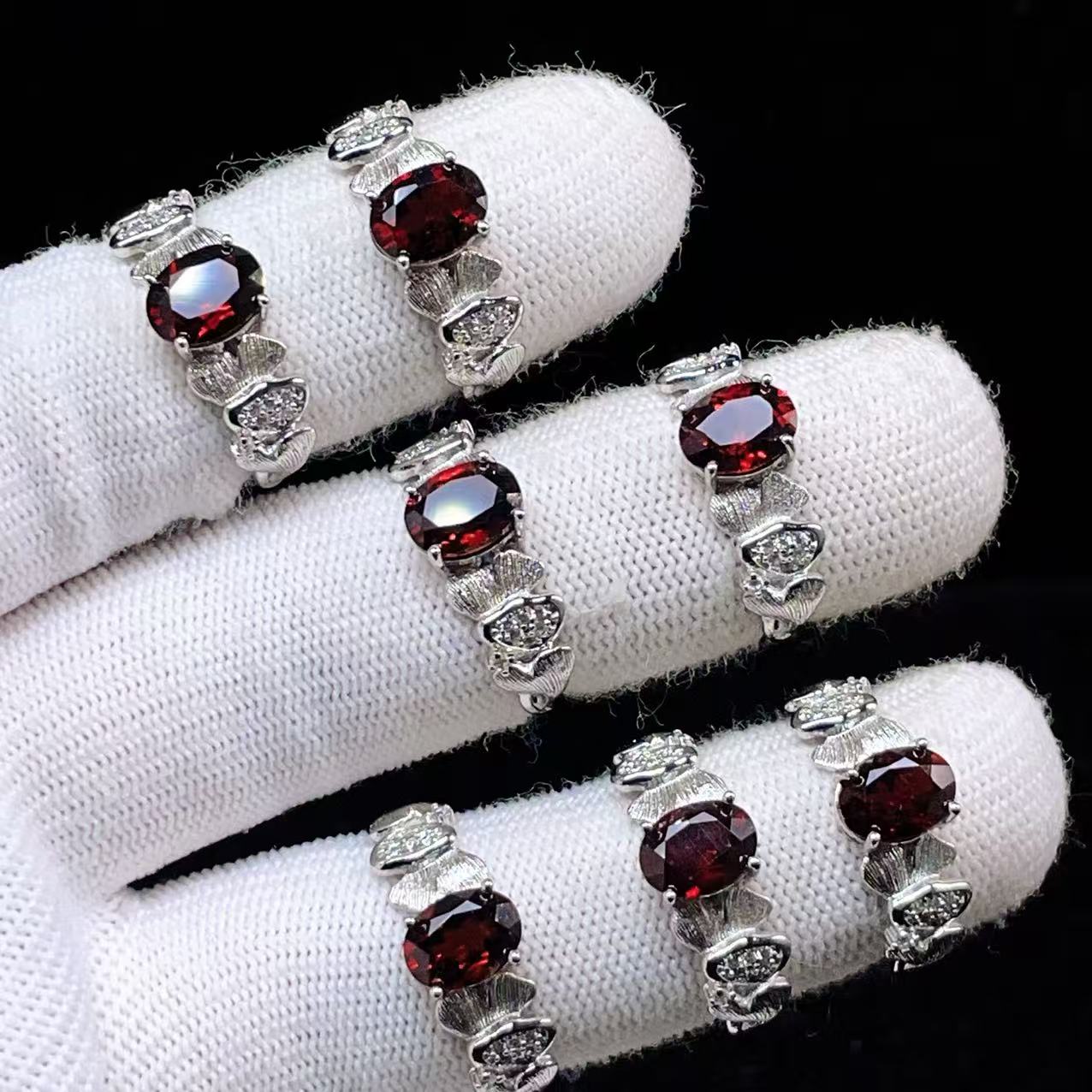 PROME 天然石 特別仕様品・限定品・再入荷不可・ガーネット・白銅指輪・フリーサイズ・P7108