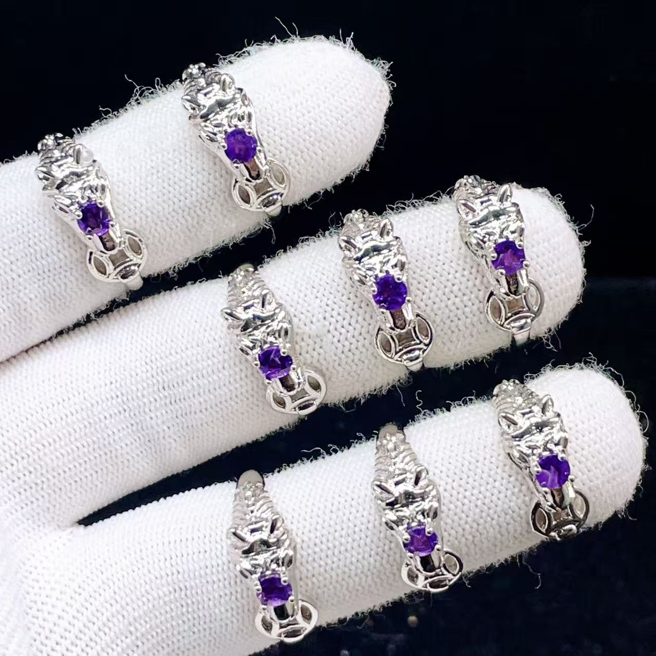 PROME 天然石 特別仕様品・限定品・再入荷不可・アメジスト・白銅指輪・フリーサイズ・P7468
