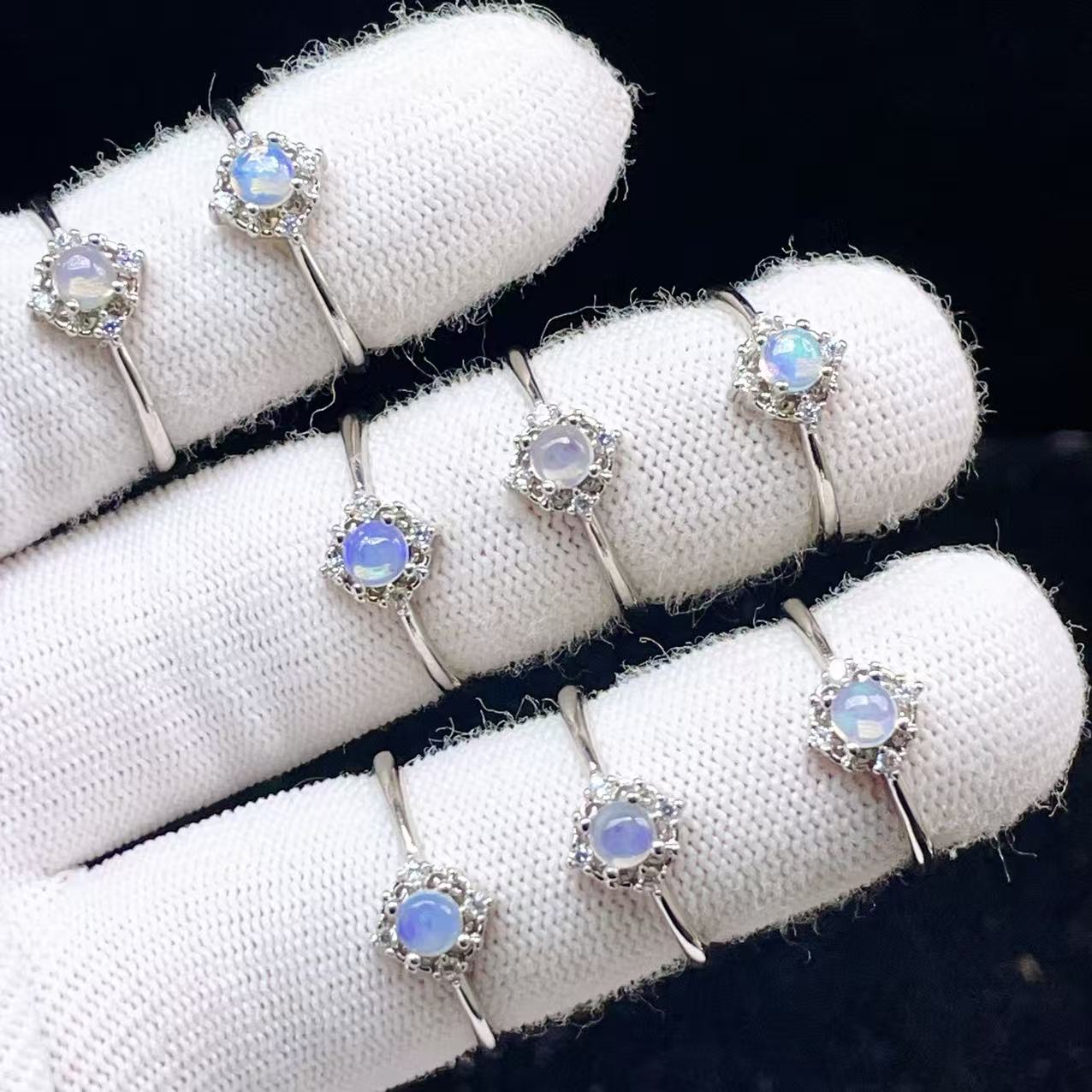 PROME 天然石 特別仕様品・限定品・再入荷不可・プレシャスオパール・白銅指輪・フリーサイズ・P7493