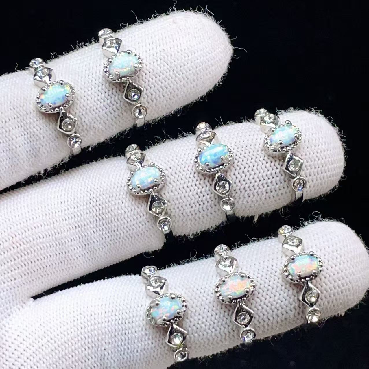 PROME 天然石 特別仕様品・限定品・再入荷不可・プレシャスオパール・白銅指輪・フリーサイズ・P7576