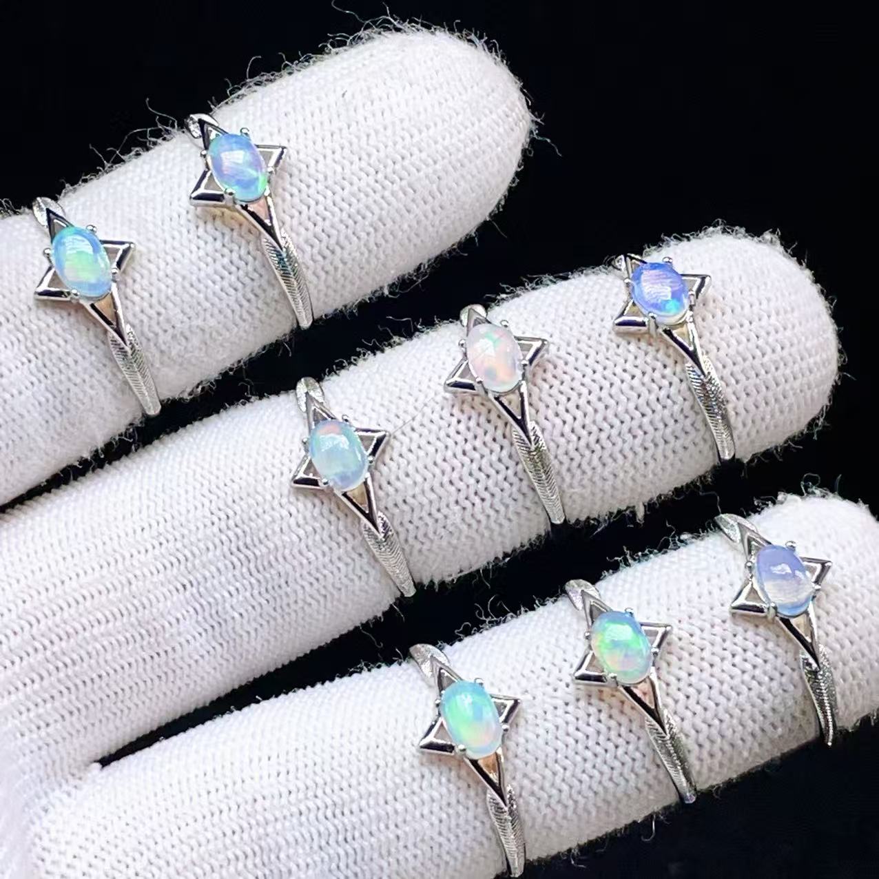 PROME 天然石 特別仕様品・限定品・再入荷不可・プレシャスオパール・白銅指輪・フリーサイズ・P7589