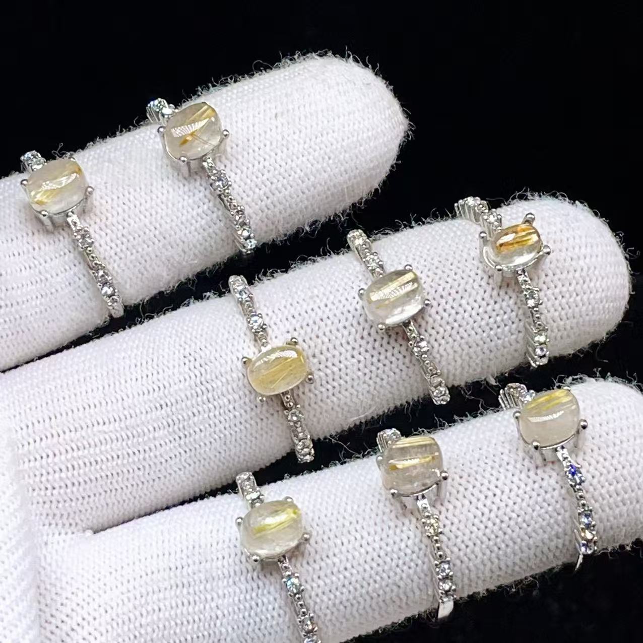 PROME 天然石 特別仕様品・限定品・再入荷不可・ルチルクォーツ・白銅指輪・フリーサイズ・P7654