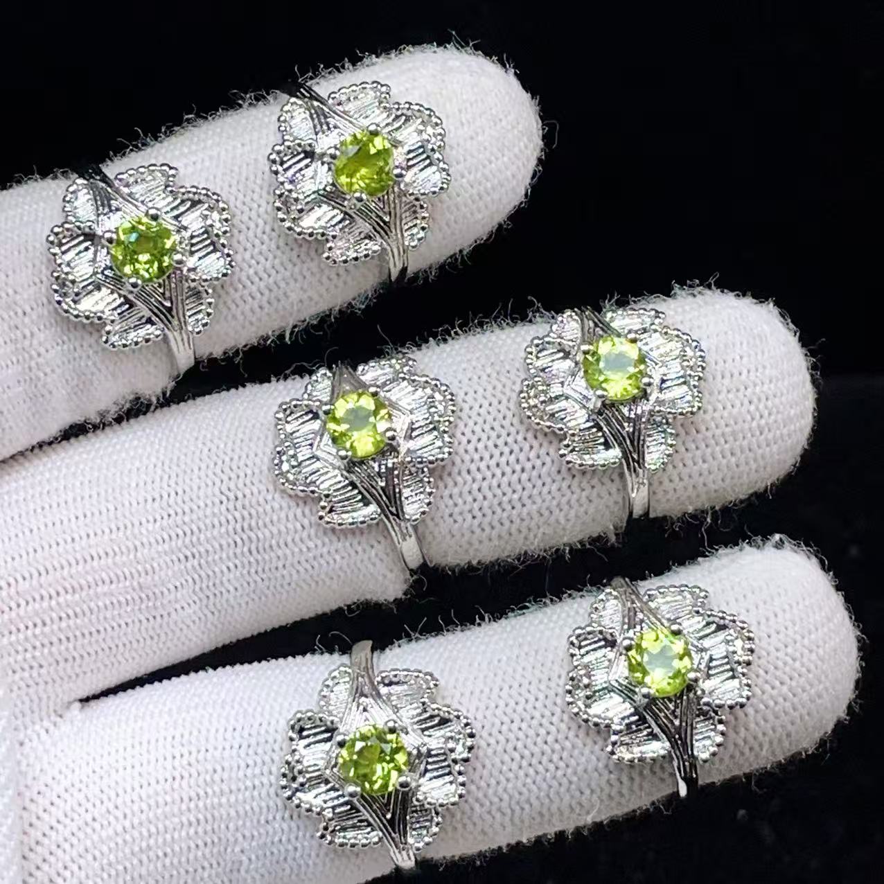PROME 天然石 特別仕様品・限定品・再入荷不可・ペリドット・白銅指輪・フリーサイズ・P7658