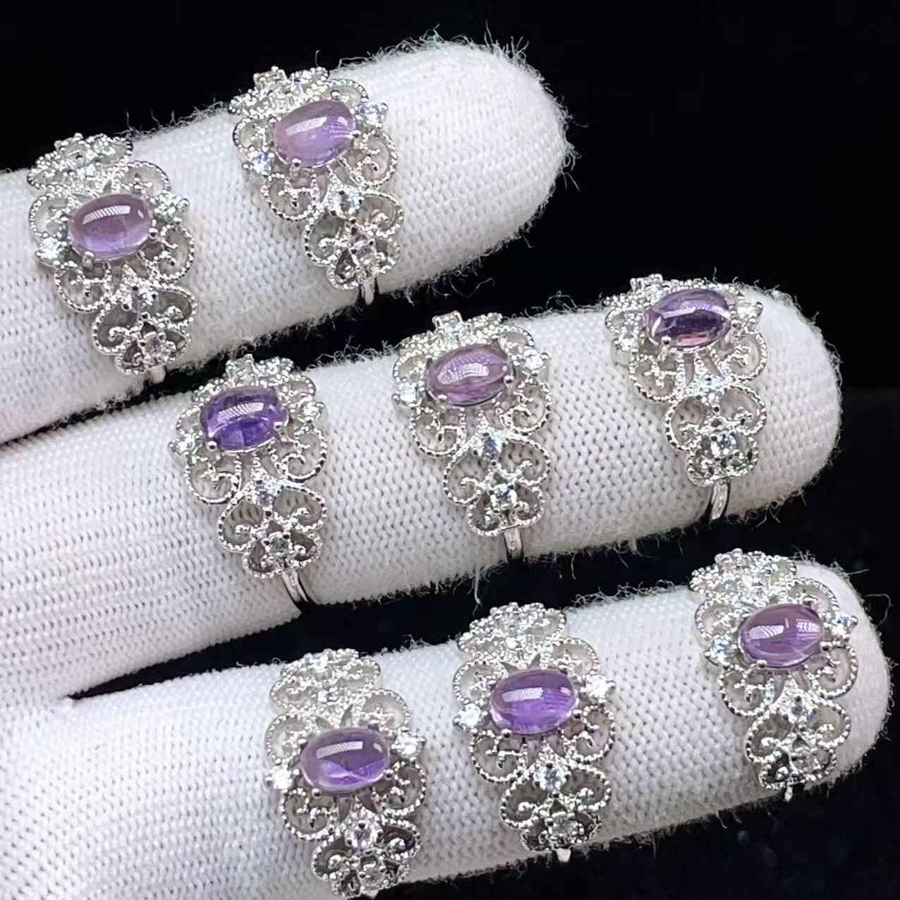 PROME 天然石 特別仕様品・限定品・再入荷不可・アメジスト・白銅指輪・フリーサイズ・P7692
